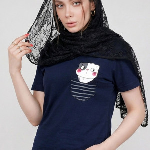 تیشرت زنانه طرح گربه